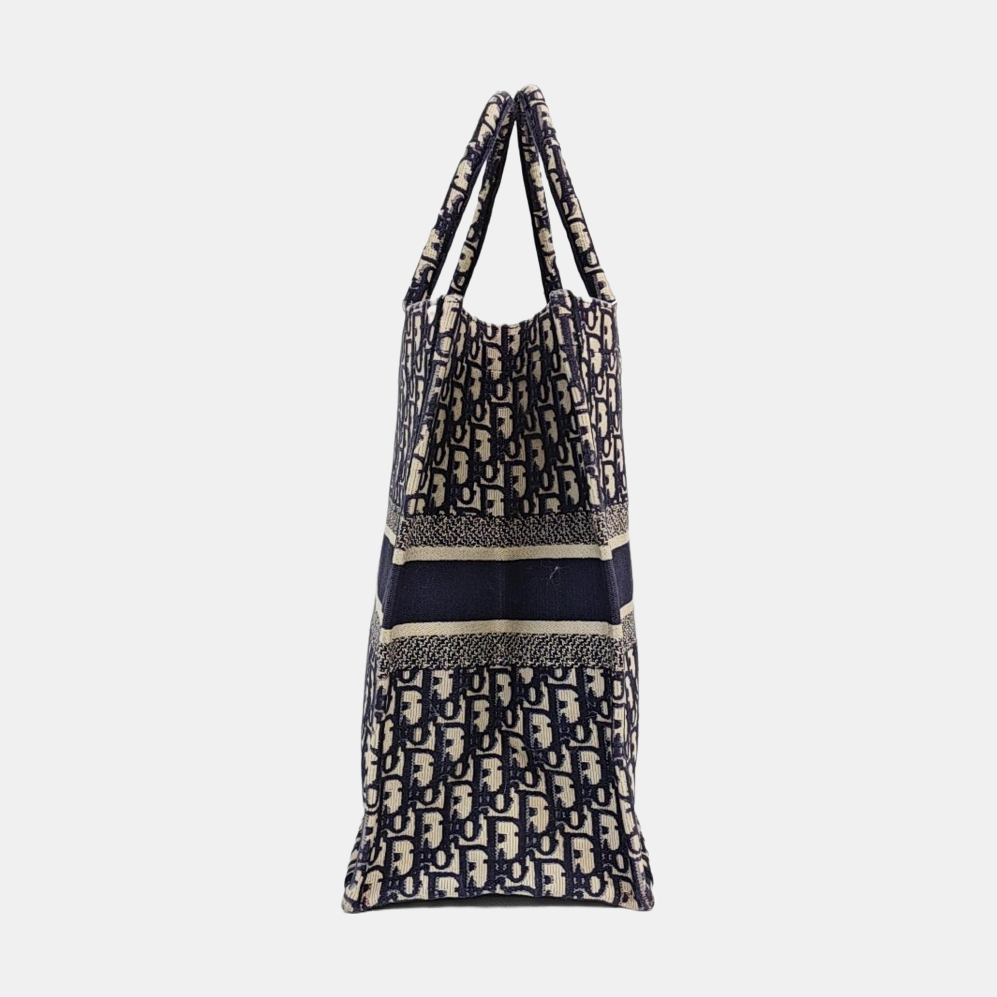 Book Tote Large Oblique Canvas Beige