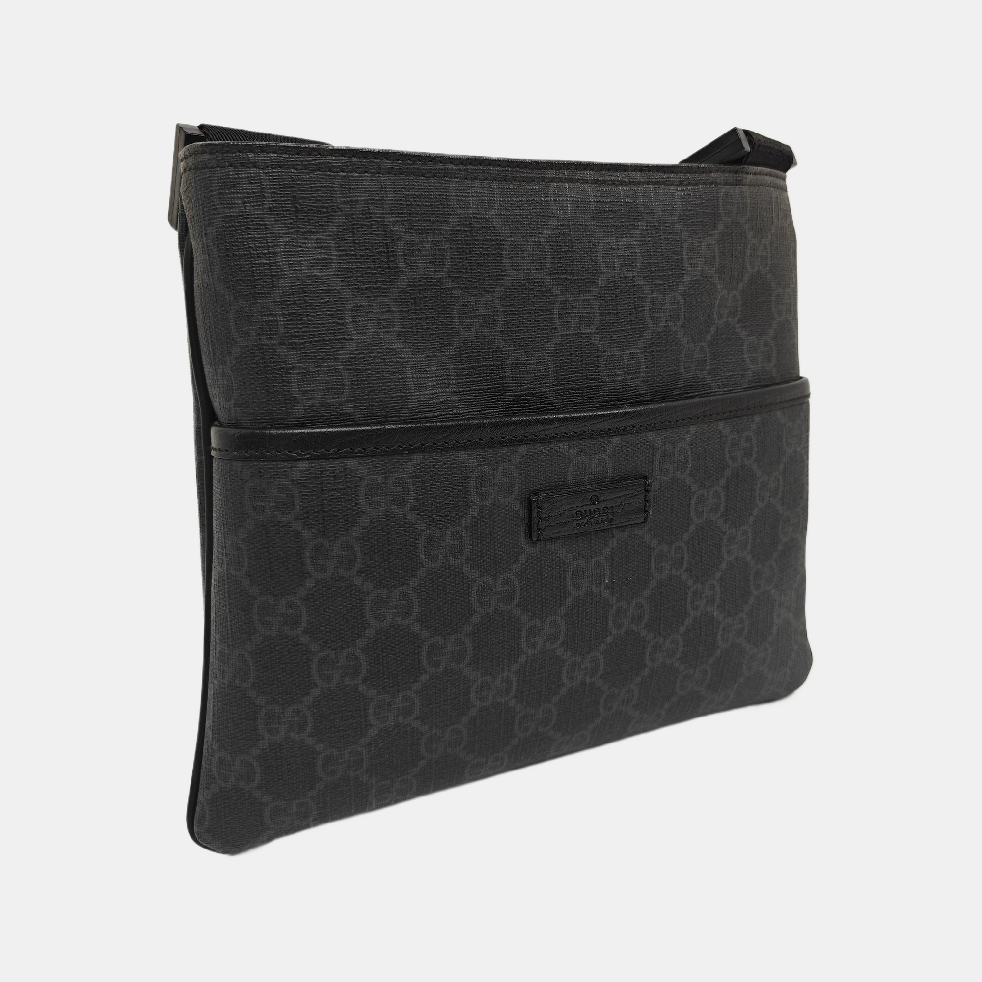 Coated Canvas Clutch Black