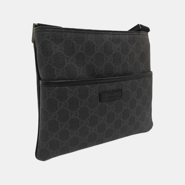 Coated Canvas Clutch Black