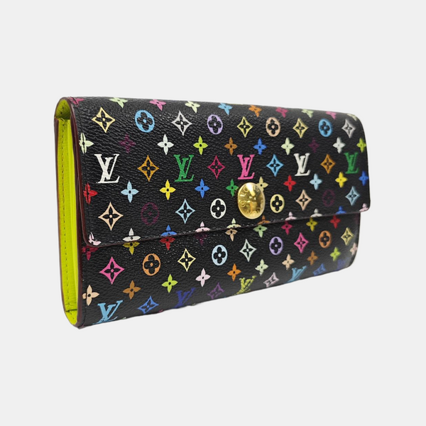 LV × TM PORTE MONNAIE Monogram Coated Canvas Black Wallet