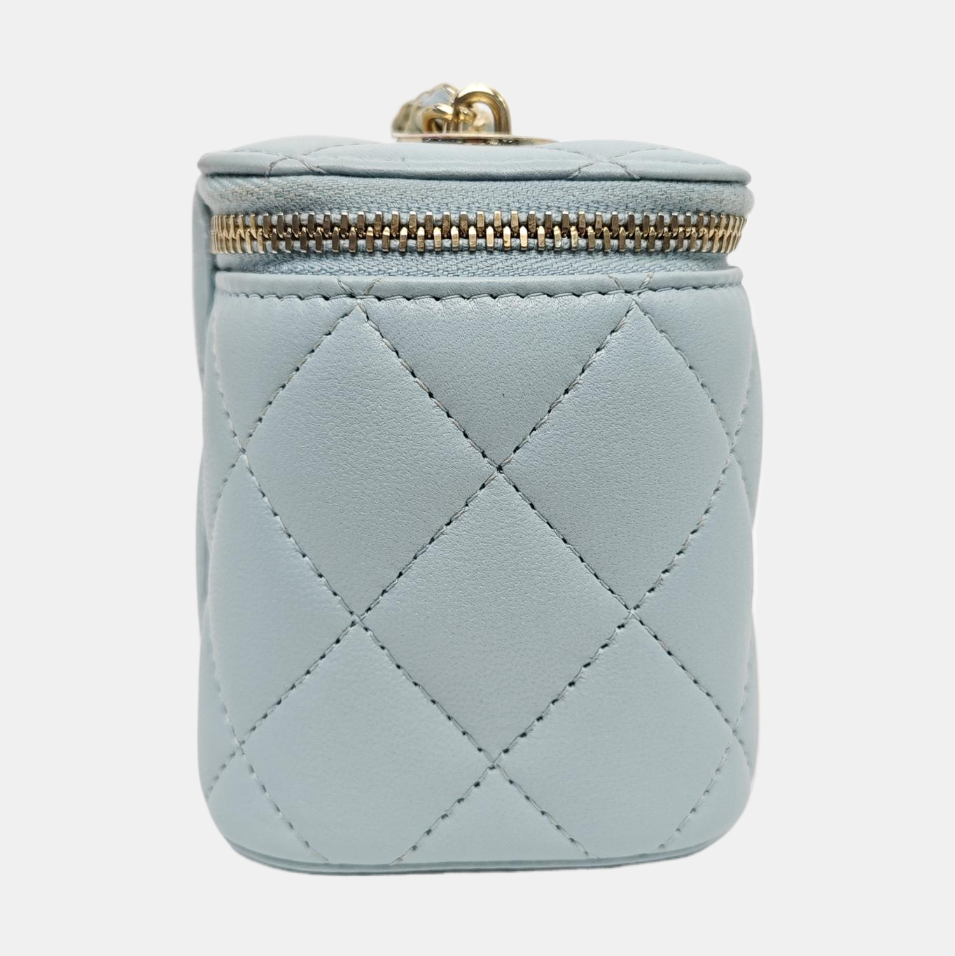 VANITY CASE Small Quilted Lambskin Blue