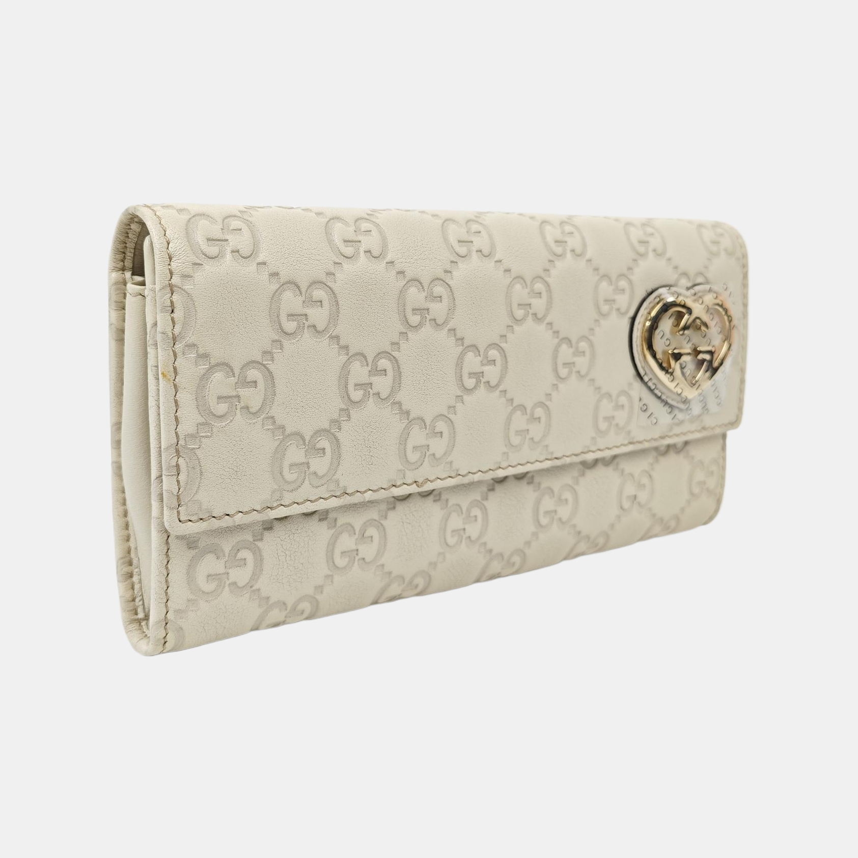 Lovely Monogram Calfskin White Wallet