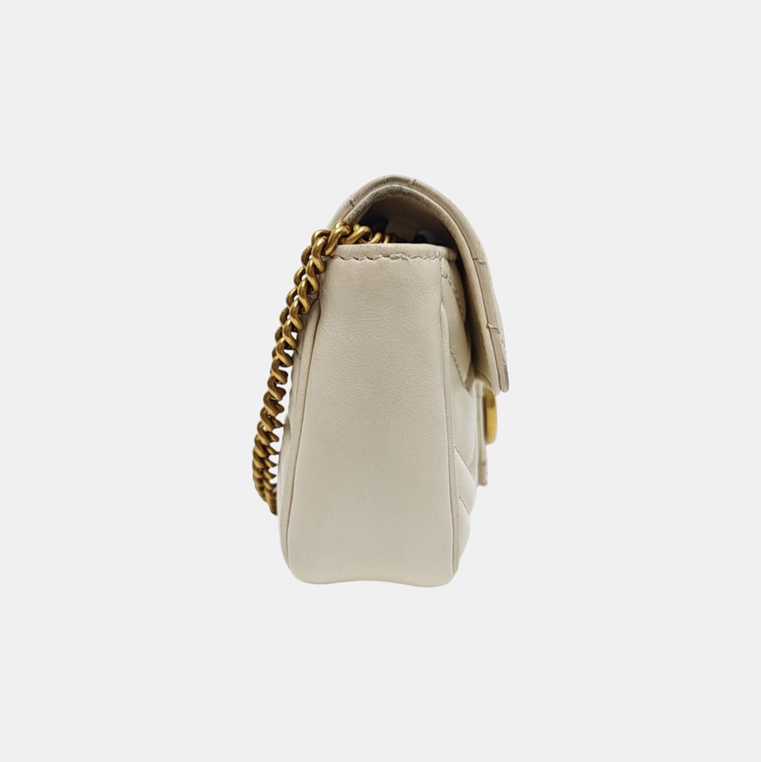 GG Marmont Mini Quilted Calfskin White