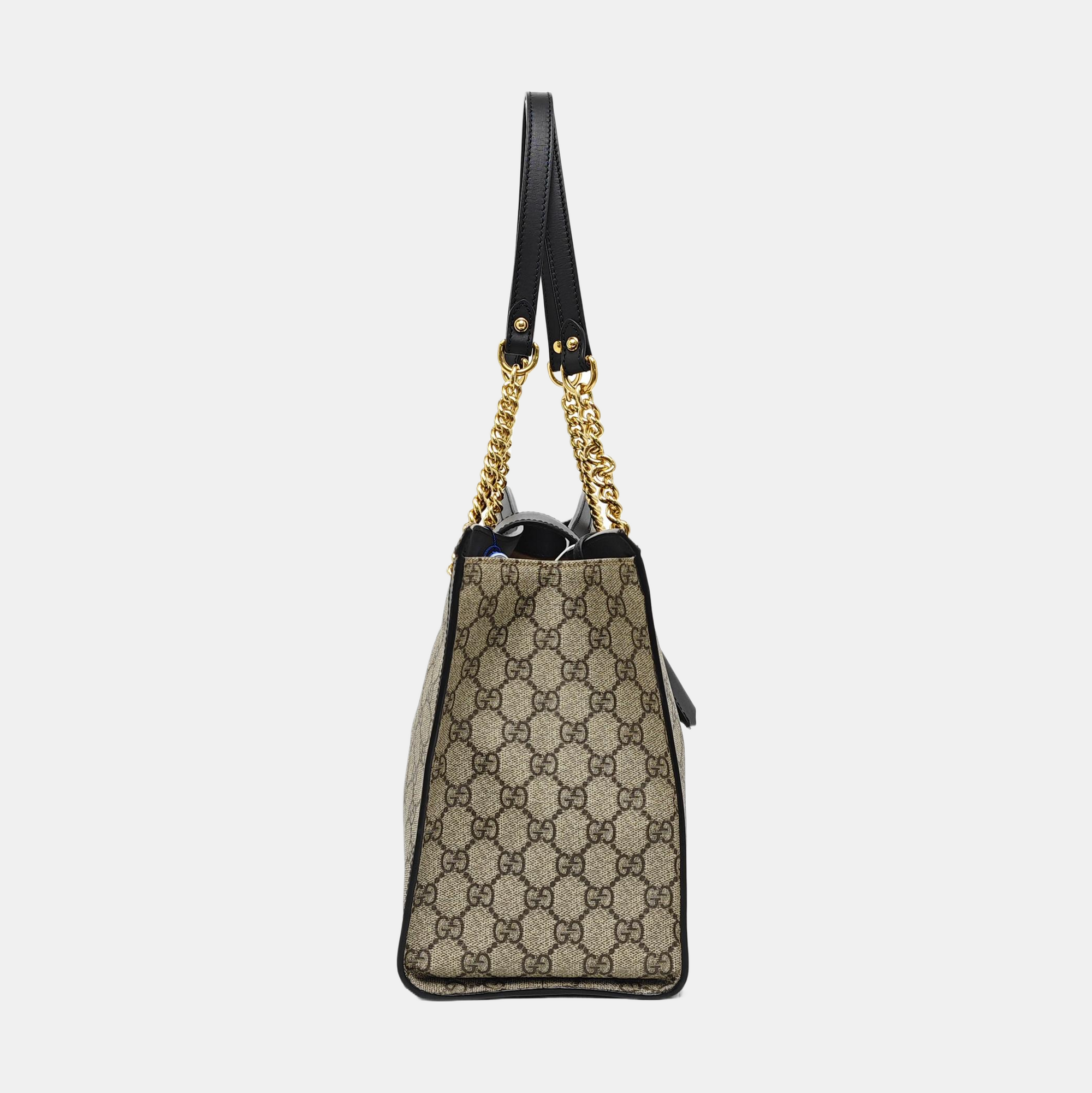 Padlock Medium Monogram Coated Canvas Beige