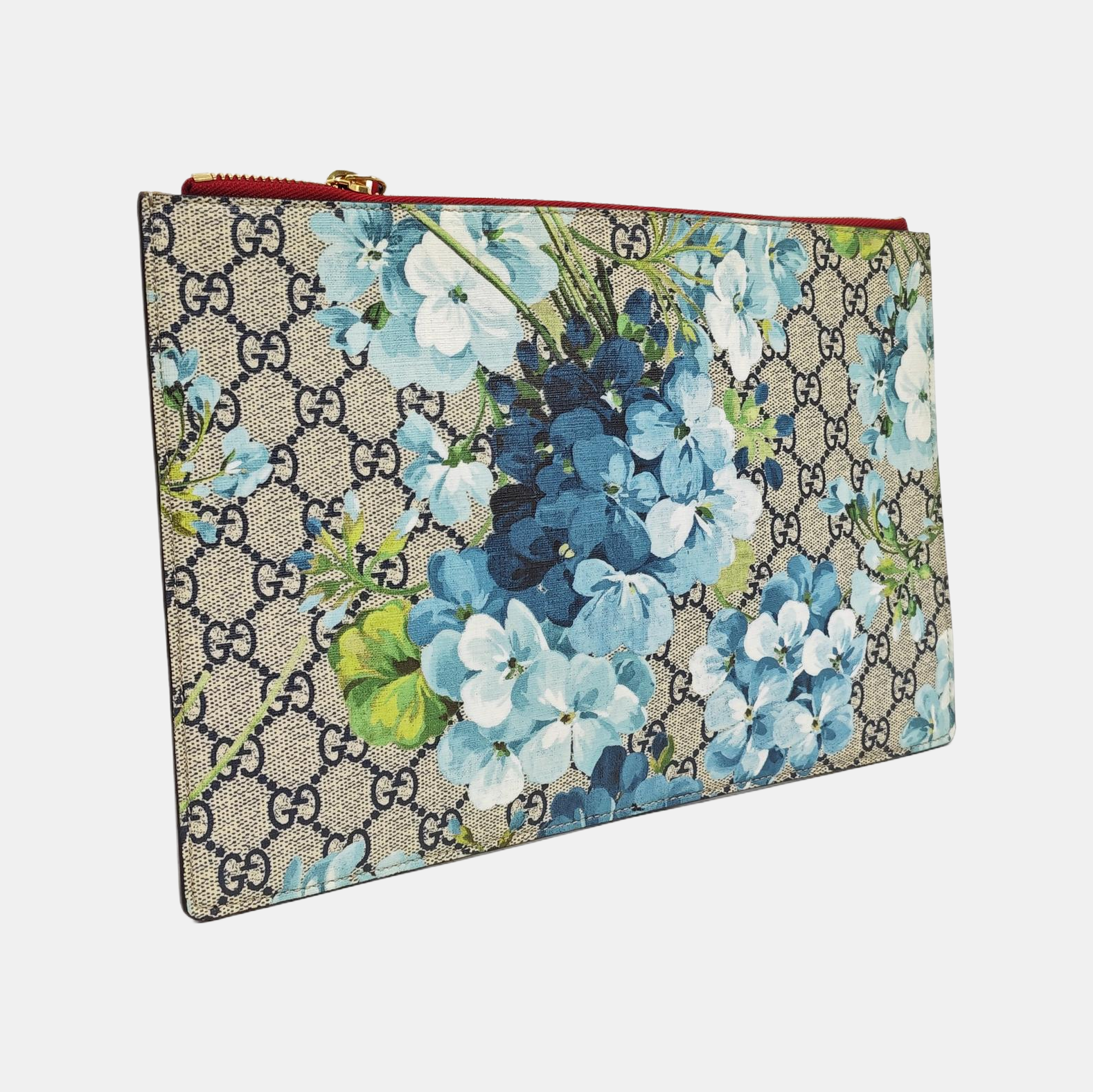 Monogram Coated Canvas Clutch Blue