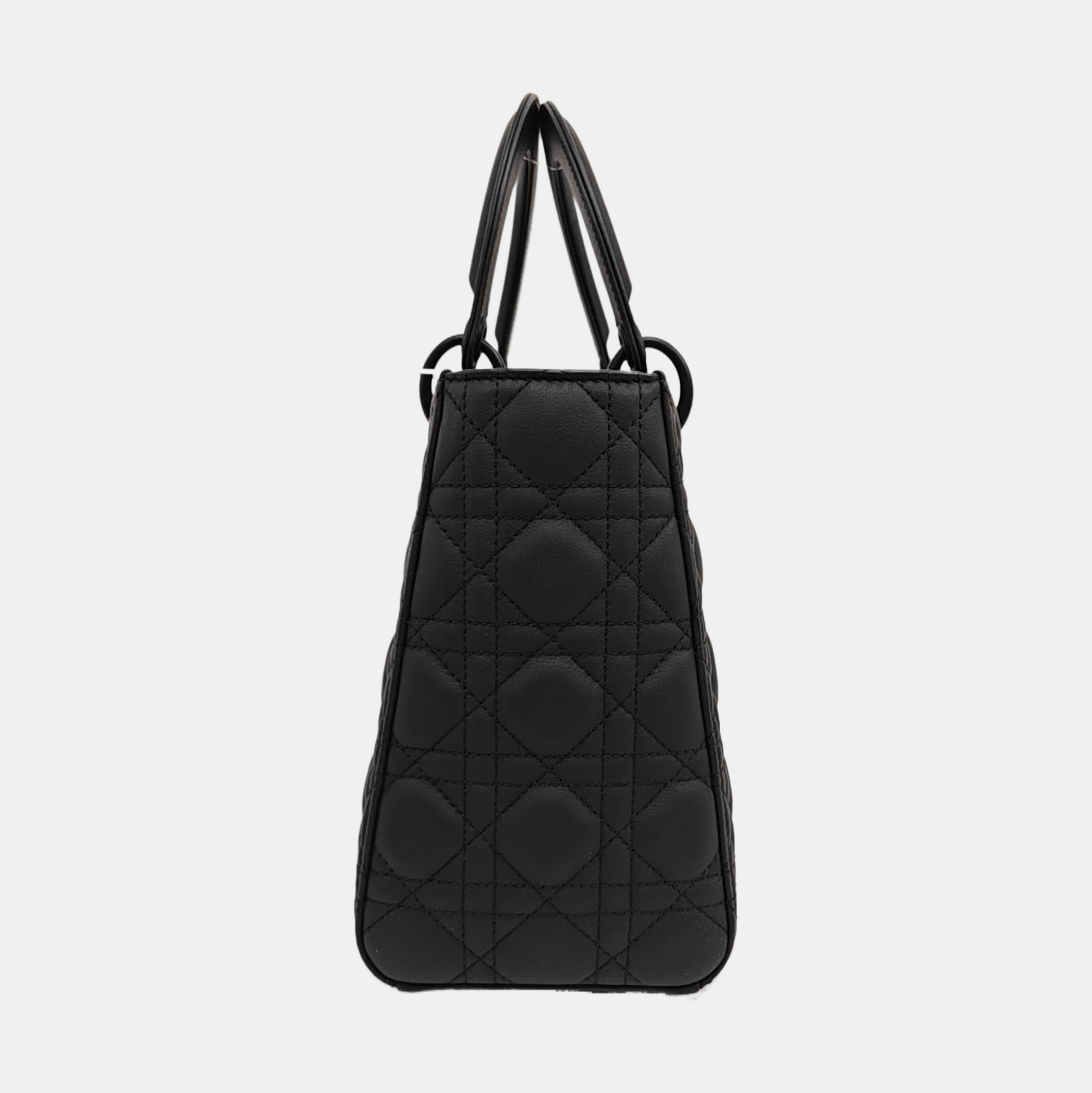Lady Dior Medium Cannage Calfskin Black