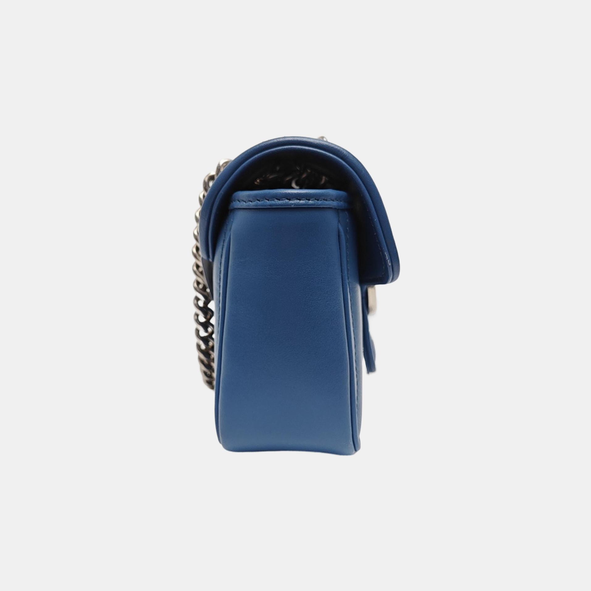 GG Marmont Small Quilted Calfskin Blue