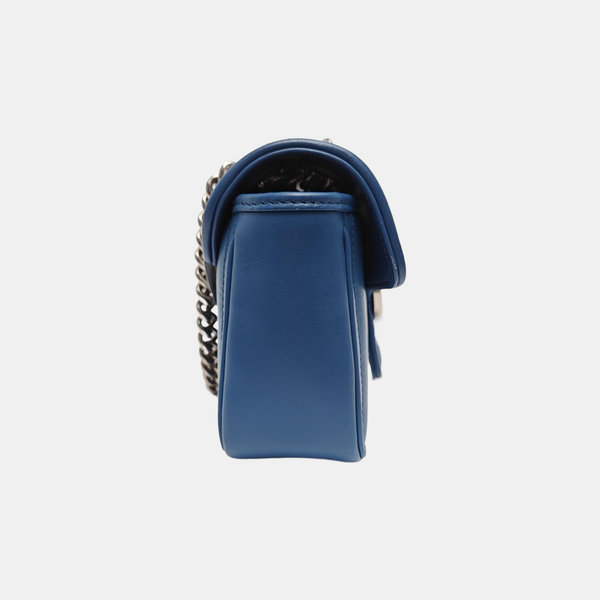 GG Marmont Small Quilted Calfskin Blue