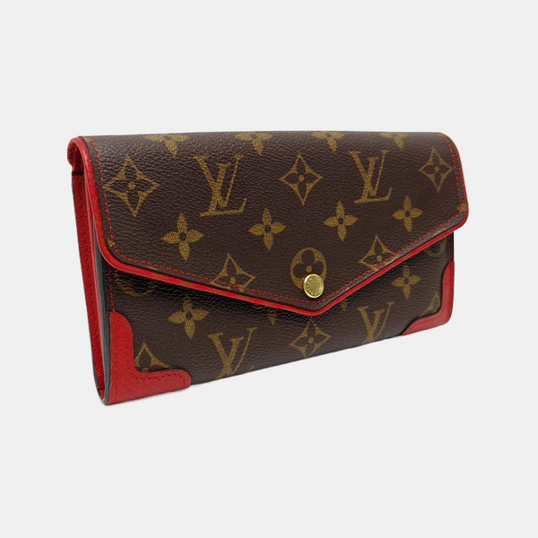 SARAH RETIRO Monogram Coated Canvas Brown Wallet