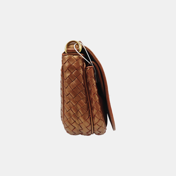 Lambskin Shoulder Bag Brown