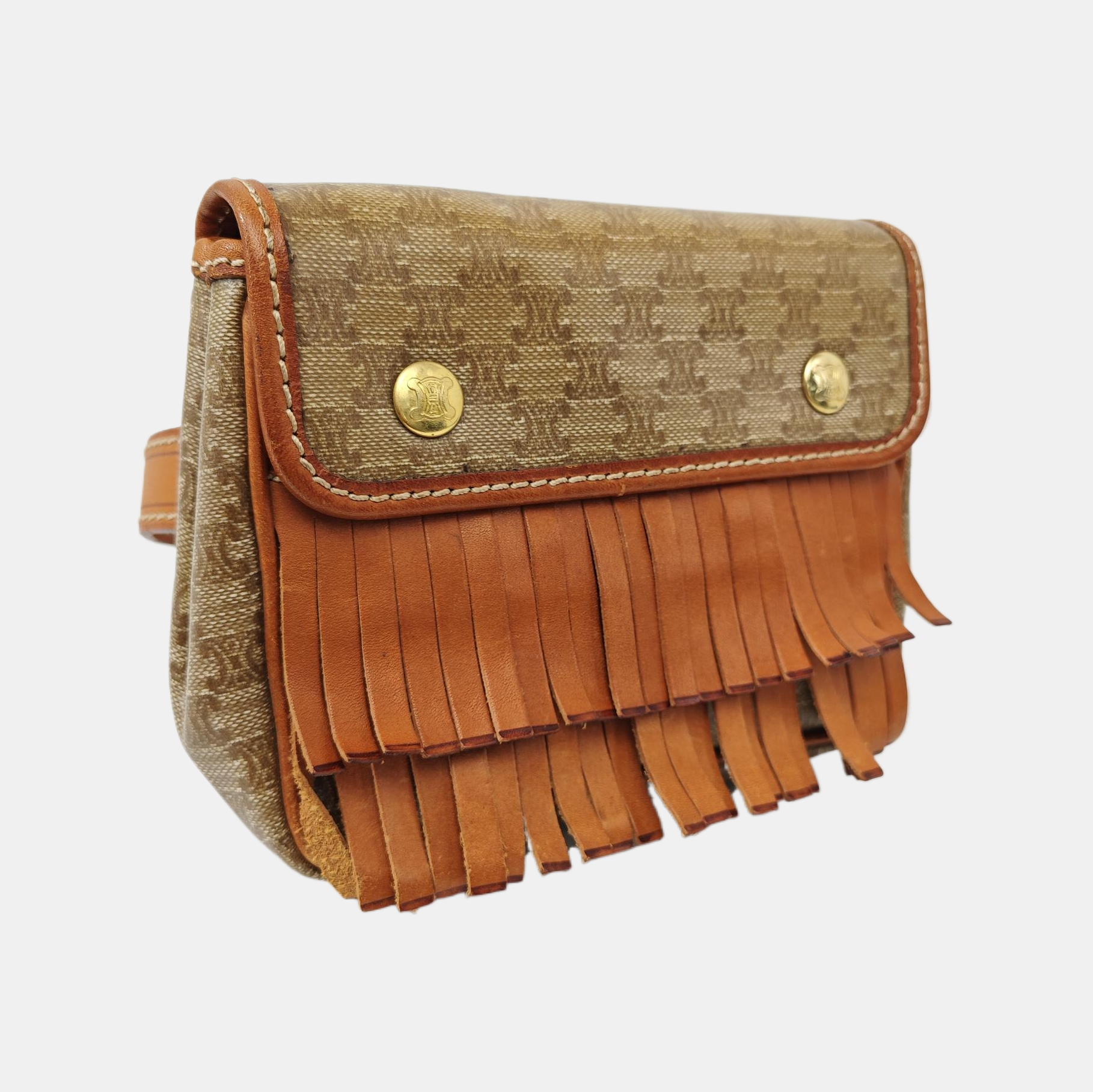 Coated Canvas Belt Bag Brown