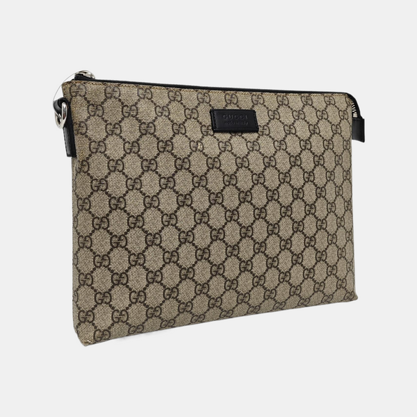 Monogram Coated Canvas Clutch Brown