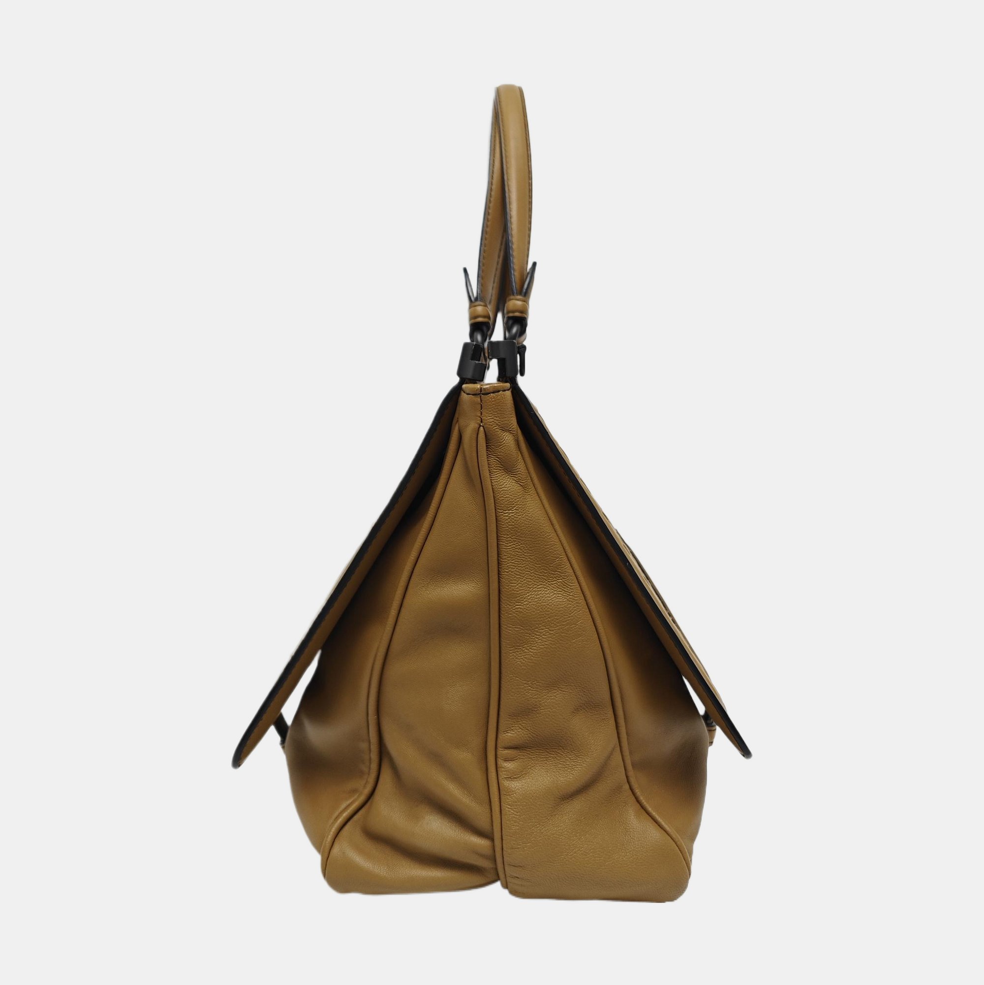 Lambskin Shoulder Bag Brown