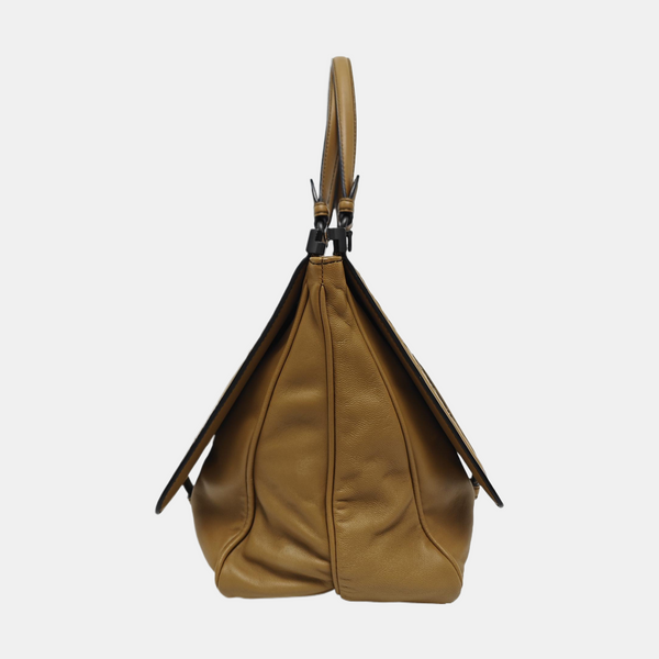 Lambskin Shoulder Bag Brown