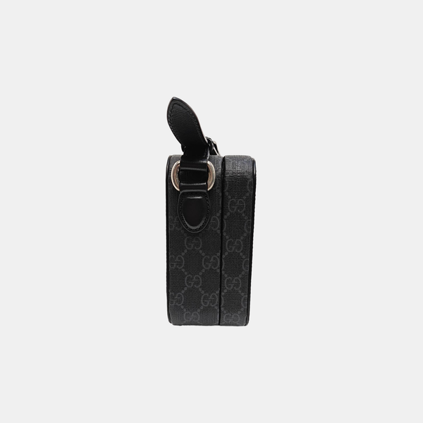 Monogram Coated Canvas Shoulder Bag Black