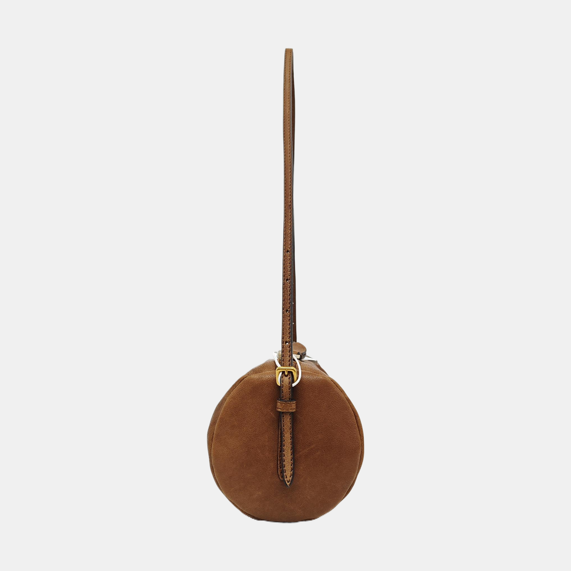 Lambskin Top Handle Bag Brown
