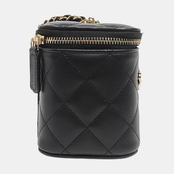 Authenticated pre-owned  VANITY CASE Small Quilted Lambskin Black - Crossbody Bag at Looply
