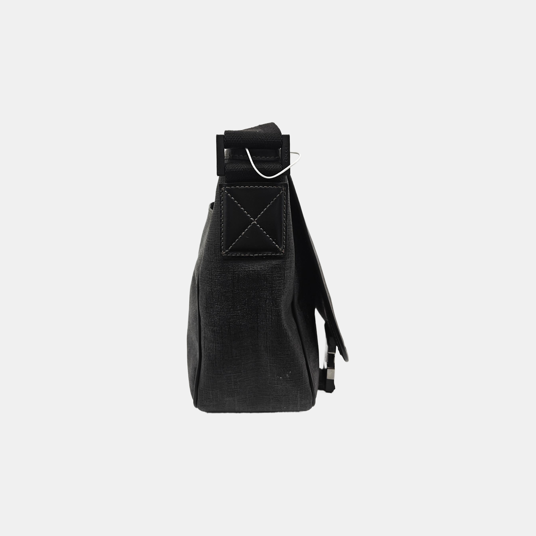 Coated Canvas Crossbody Bag Black