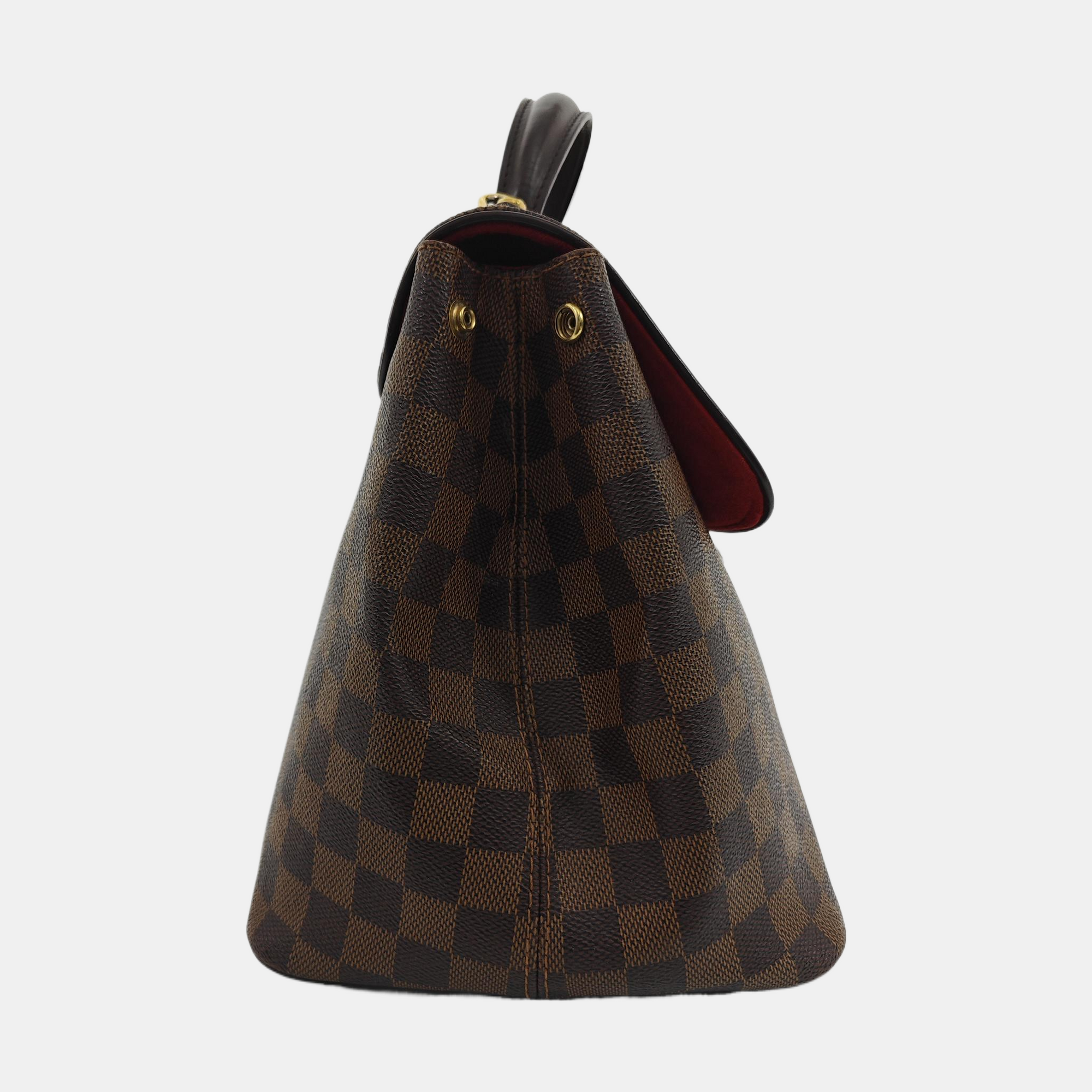 BERGAMO MM Damier Ebene Coated Canvas Brown