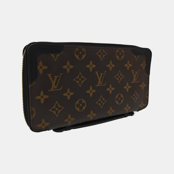 Monogram Coated Canvas Clutch Brown