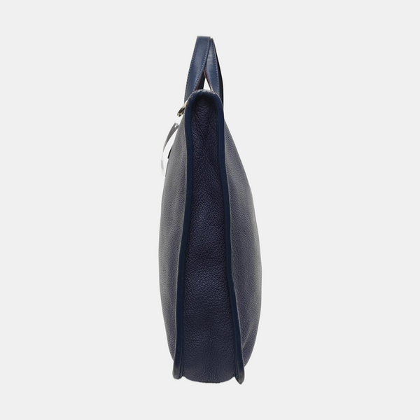 Calfskin Top Handle Bag Blue