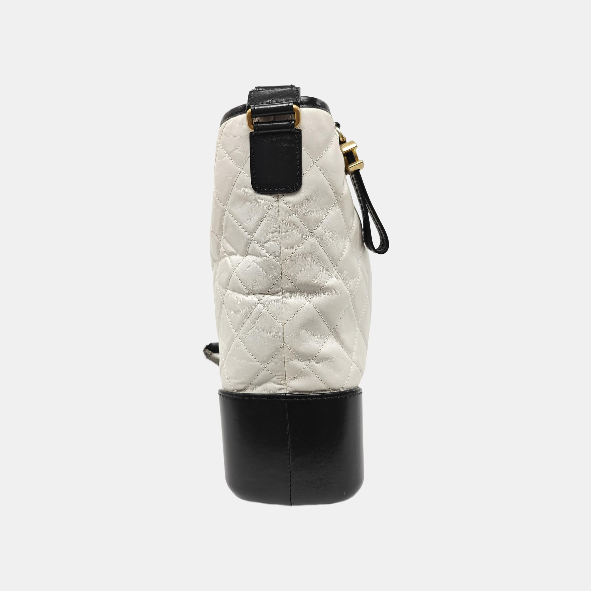 GABRIELLE Large Quilted Calfskin White