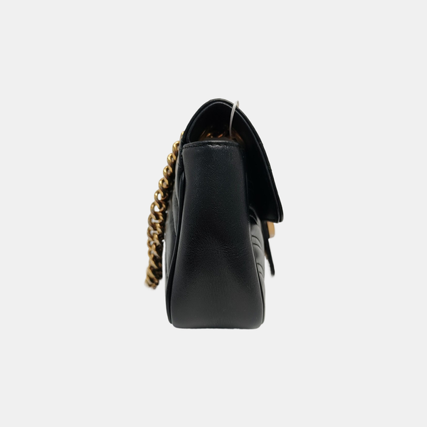 GG Marmont Small Quilted Calfskin Black