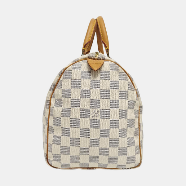 SPEEDY 30 Damier Azur Coated Canvas White