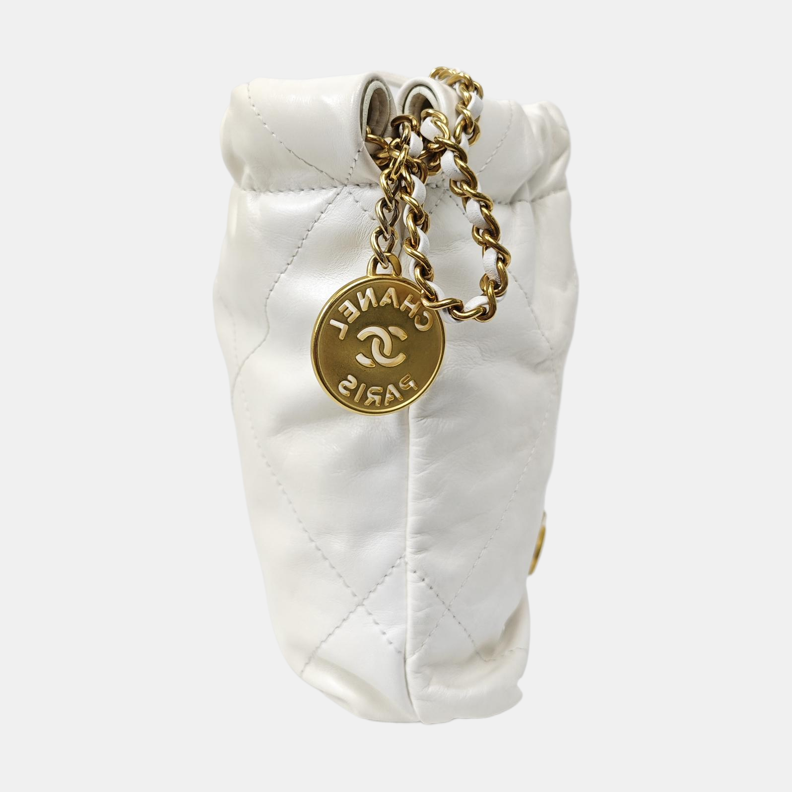 CHANEL 22 Mini Quilted Calfskin White