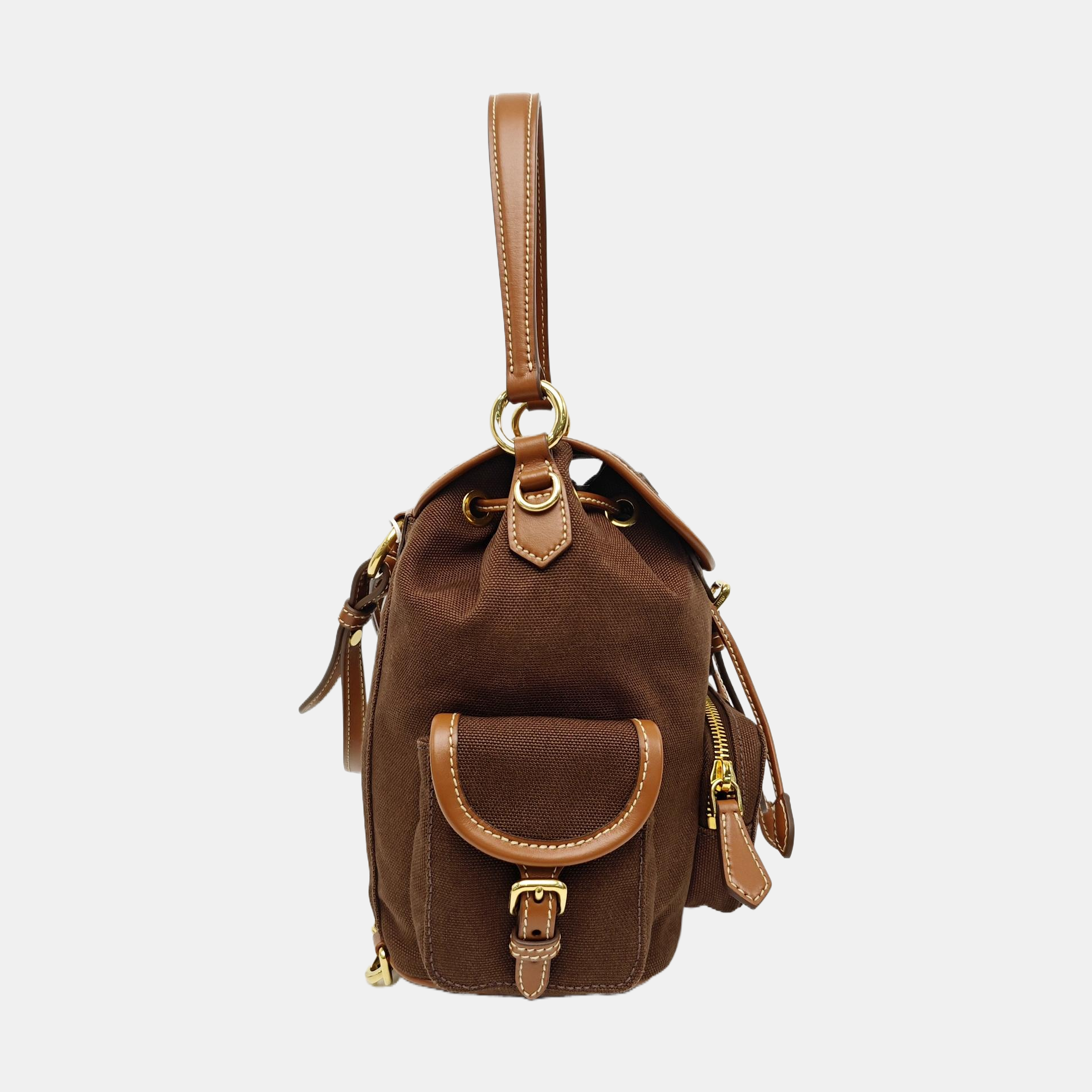 Fabric Backpack Brown