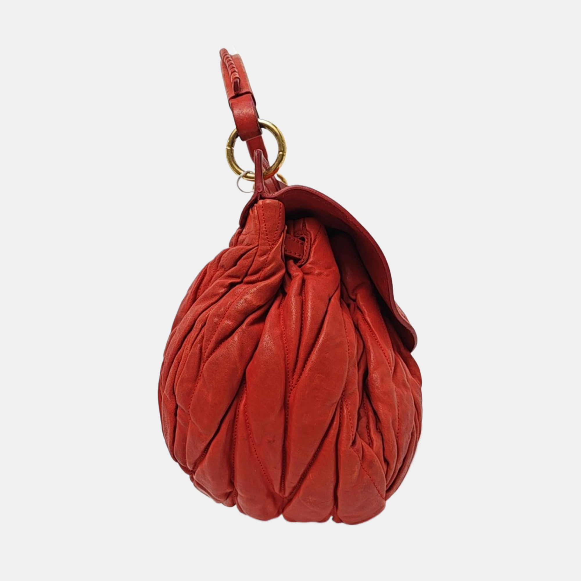 Miu Coffer Quilted Lambskin Red