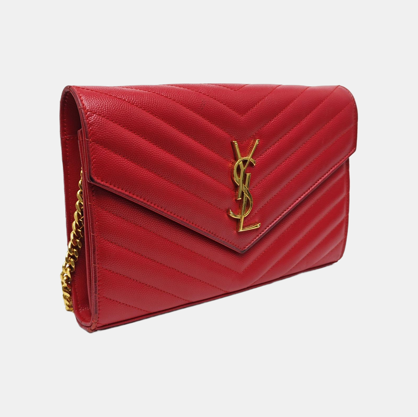 MONOGRAM Medium Chevron Calfskin Red