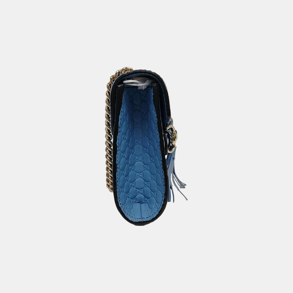 Emily Chain Mini Monogram Calfskin Blue