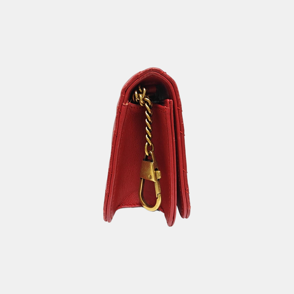 GG Marmont Super Mini Quilted Calfskin Red