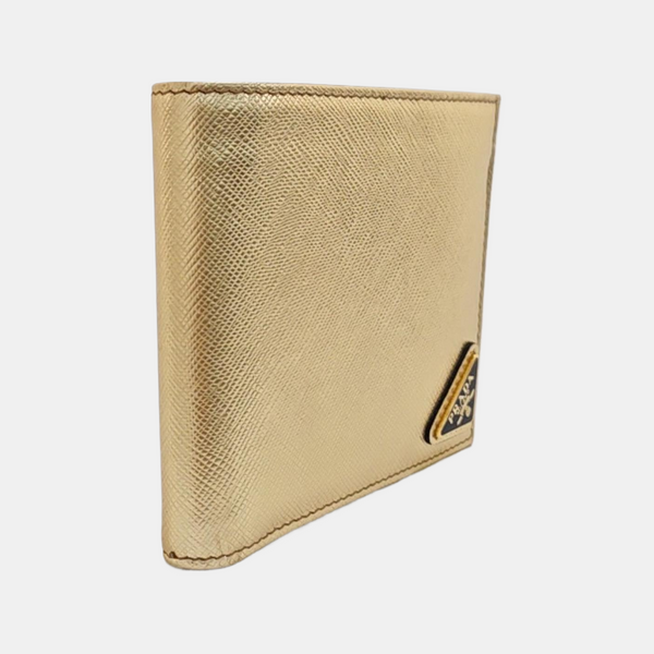 Saffiano Calfskin Wallet Gold