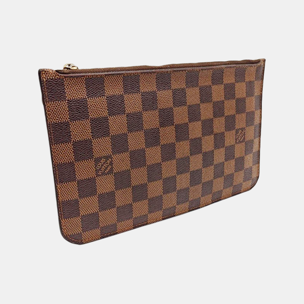 Damier Ebene Coated Canvas Clutch Brown