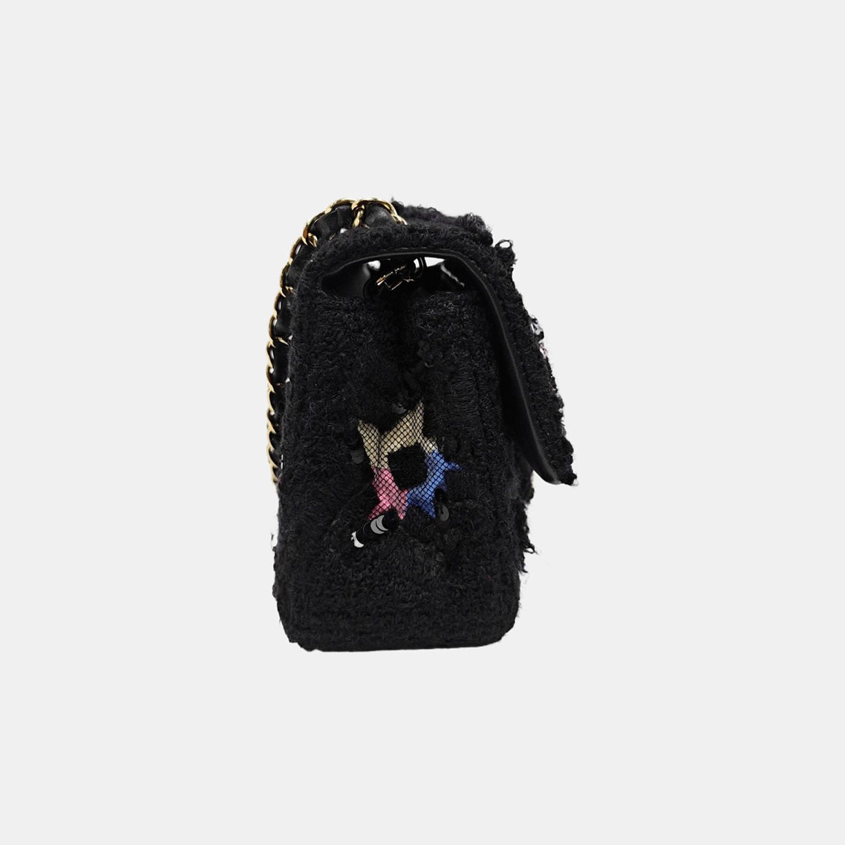 CLASSIC FLAP Mini Quilted Fabric Black