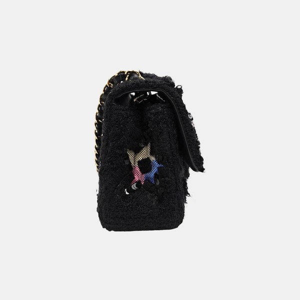 CLASSIC FLAP Mini Quilted Fabric Black