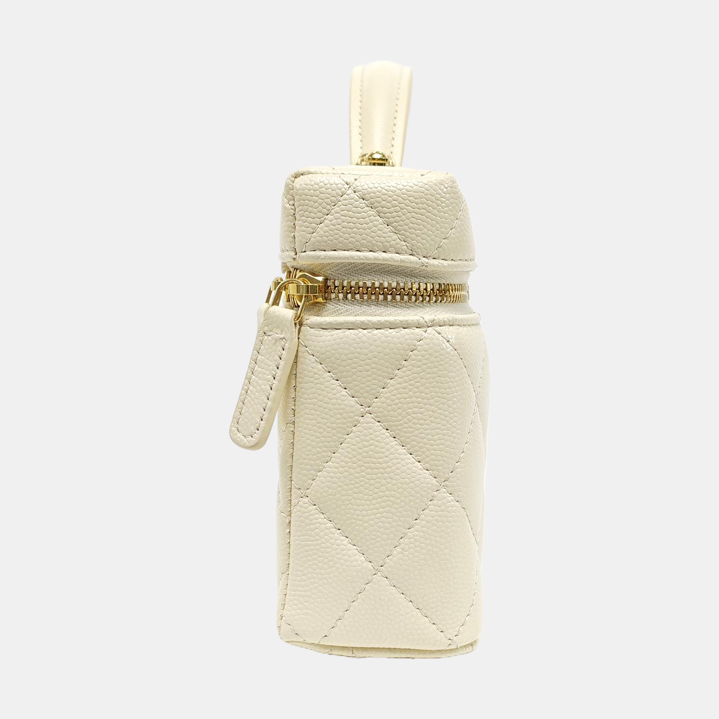 Quilted Grained Calfskin Shoulder Bag Yellow
