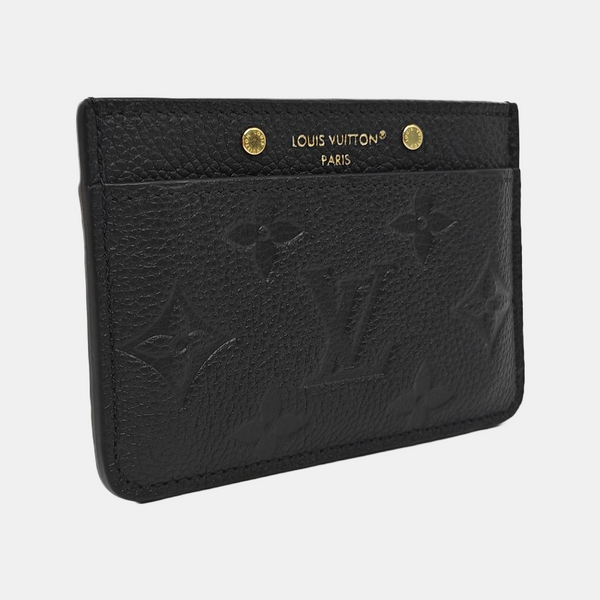 Monogram Calfskin Card Holder Black