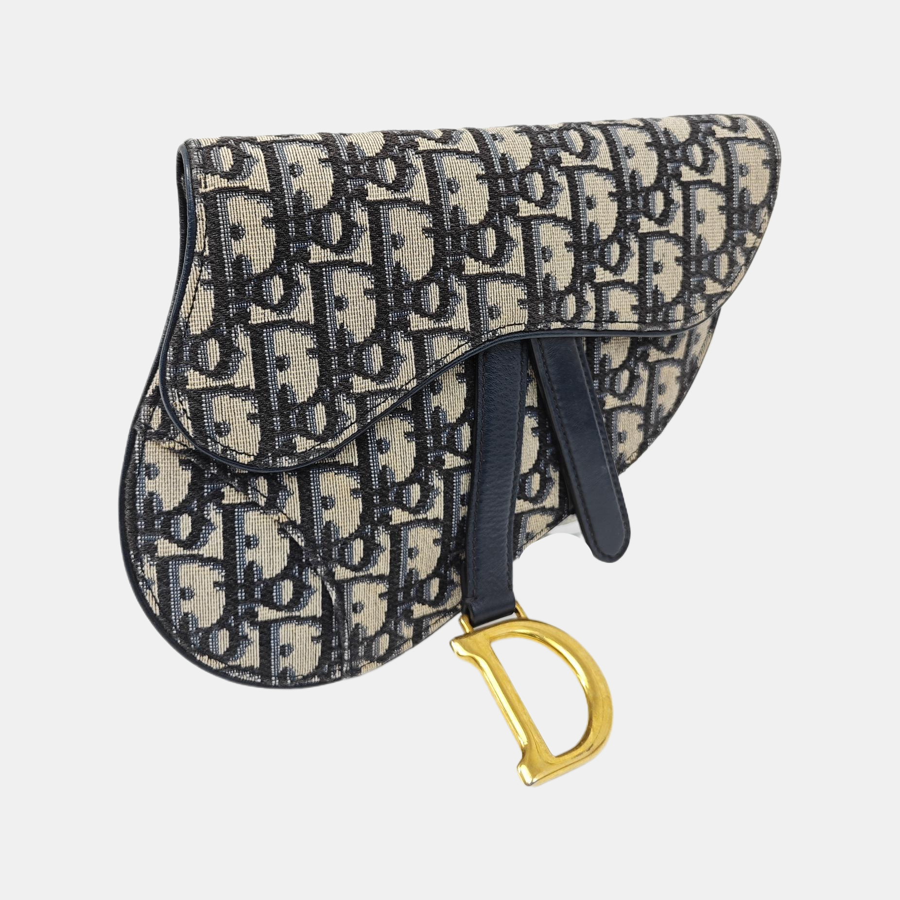 Saddle Mini Oblique Canvas Blue
