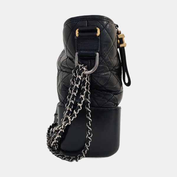 GABRIELLE Large Quilted Calfskin Black