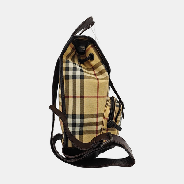 Coated Canvas Backpack Beige