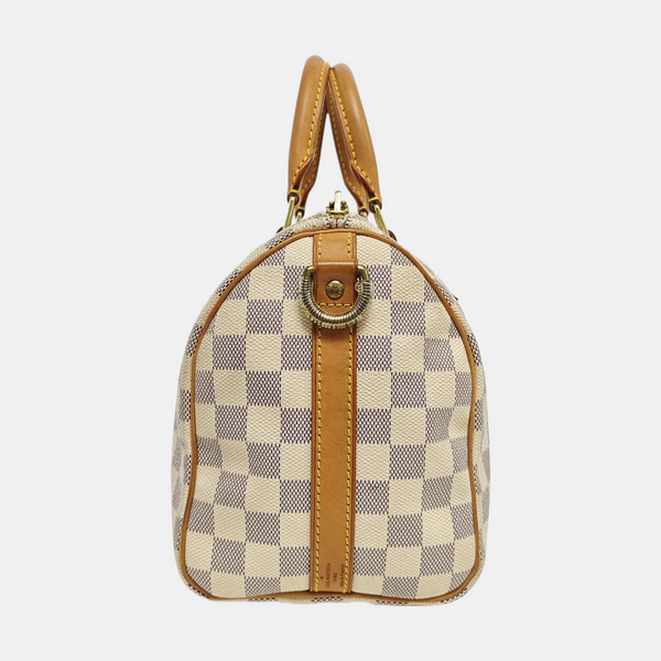 SPEEDY 25 Damier Azur Coated Canvas White