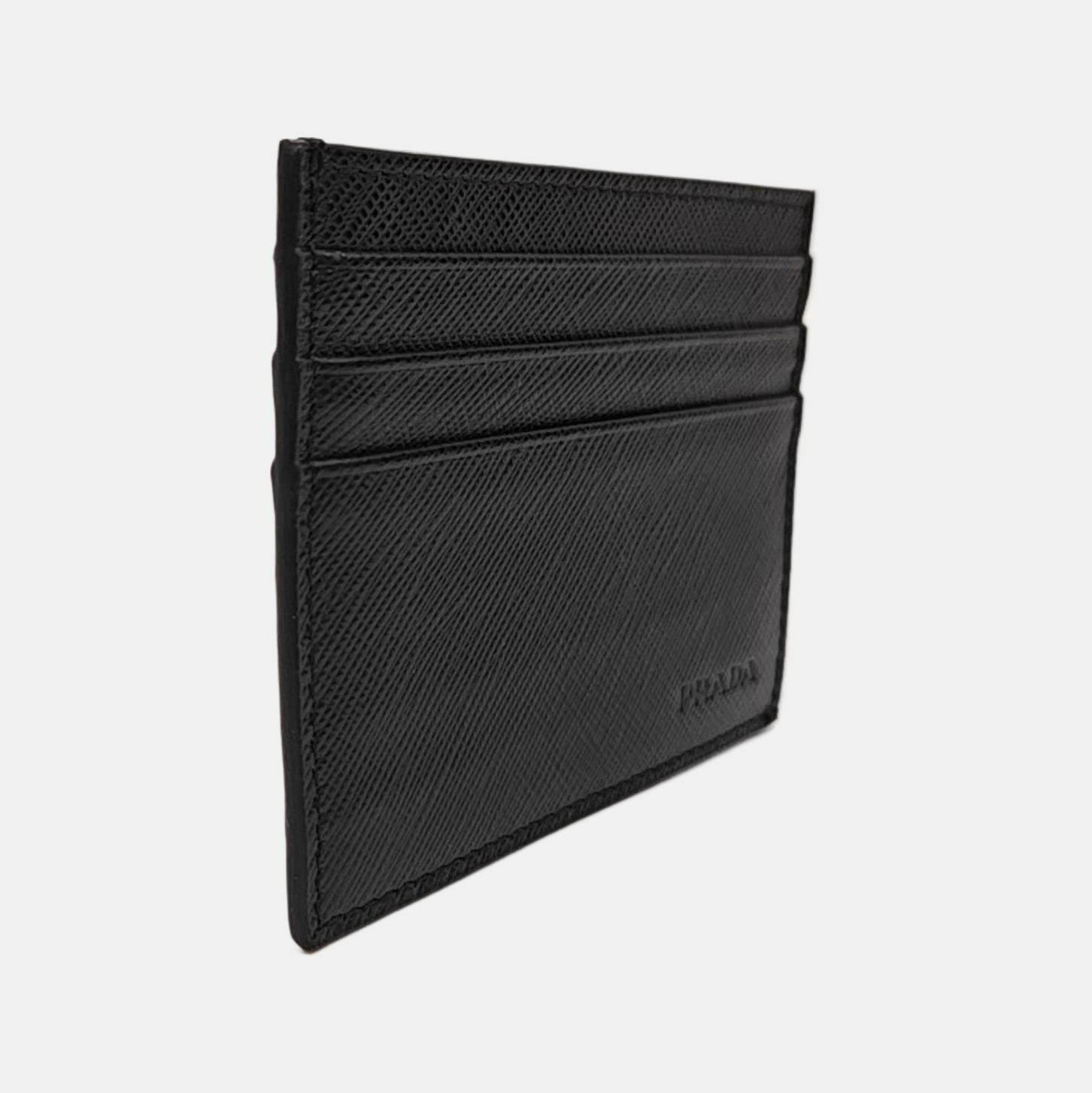 Saffiano Calfskin Card Holder Black