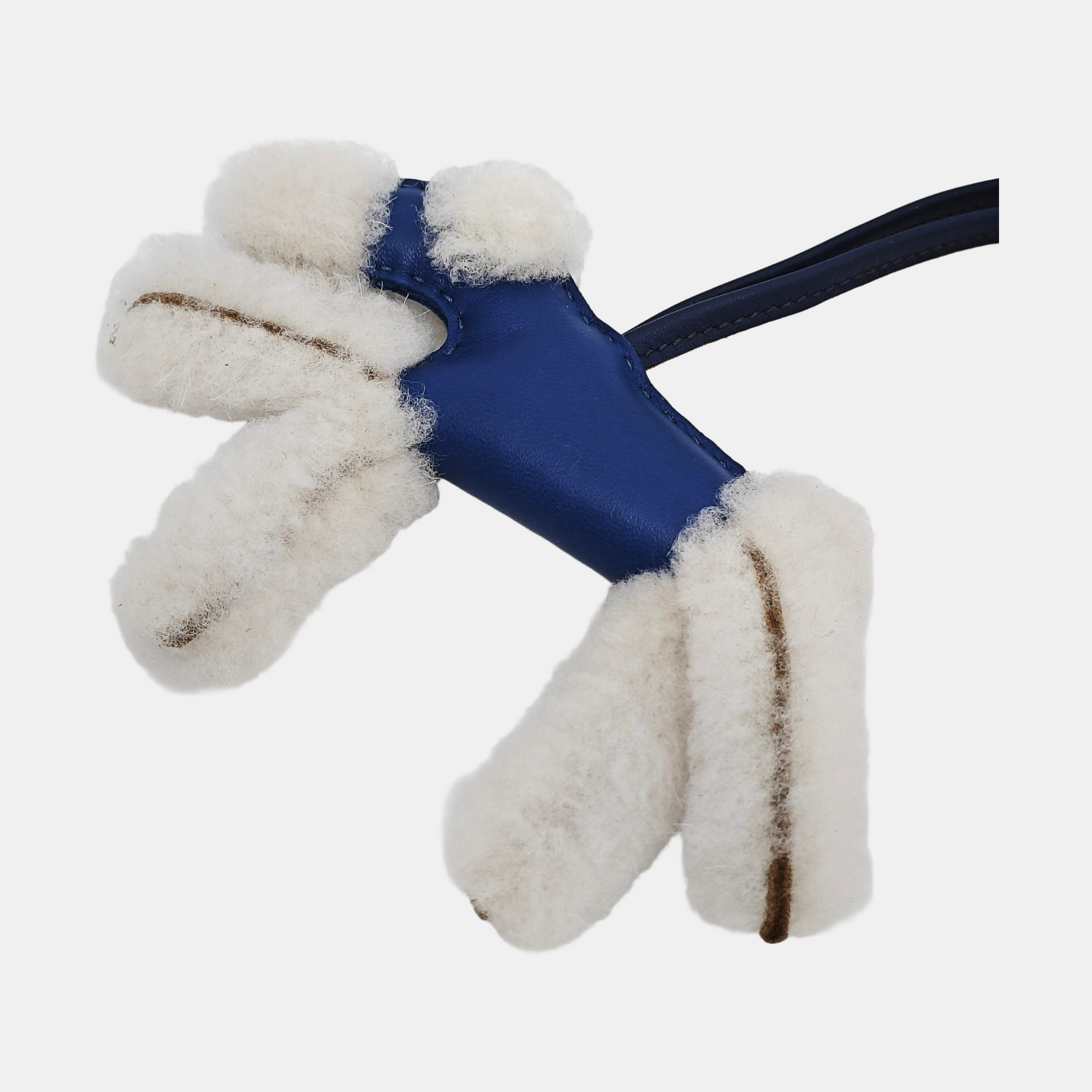 Leather Bag Charm White
