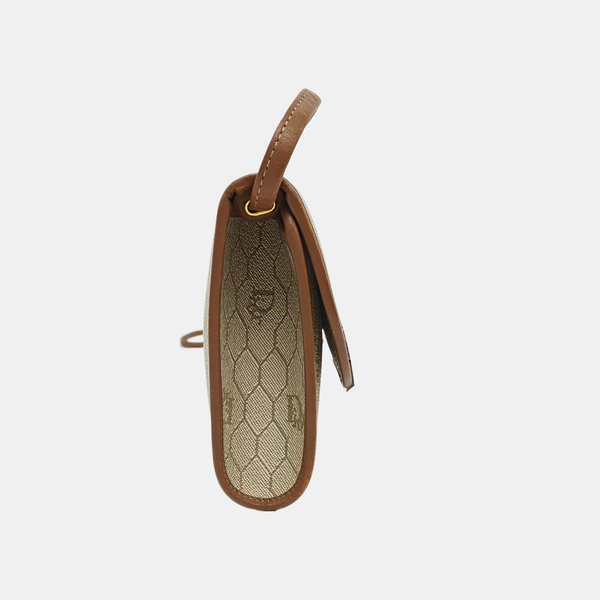 Coated Canvas Shoulder Bag Beige