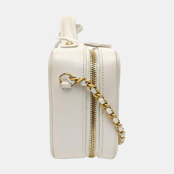 FILIGREE Small Quilted Grained Calfskin White