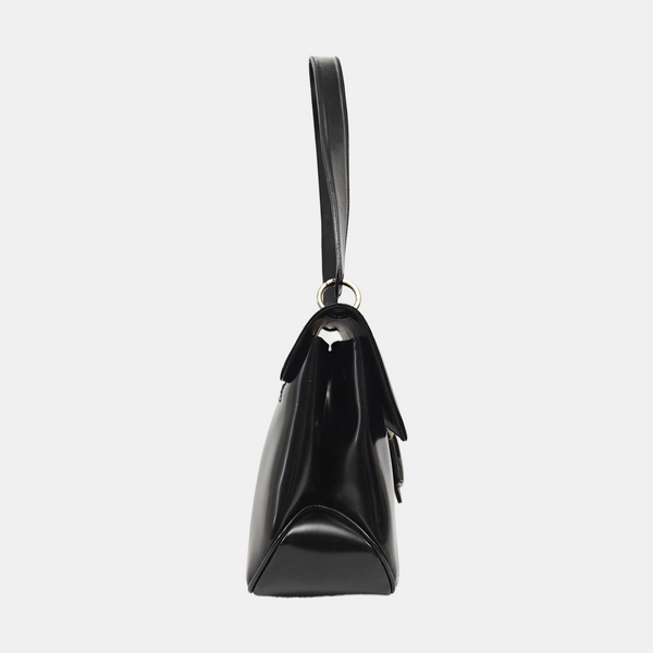 Calfskin Top Handle Bag Black