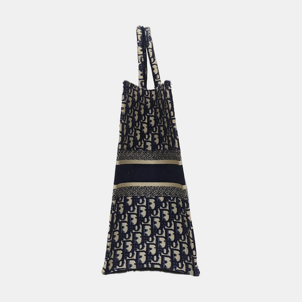 Book Tote Large Oblique Canvas Blue
